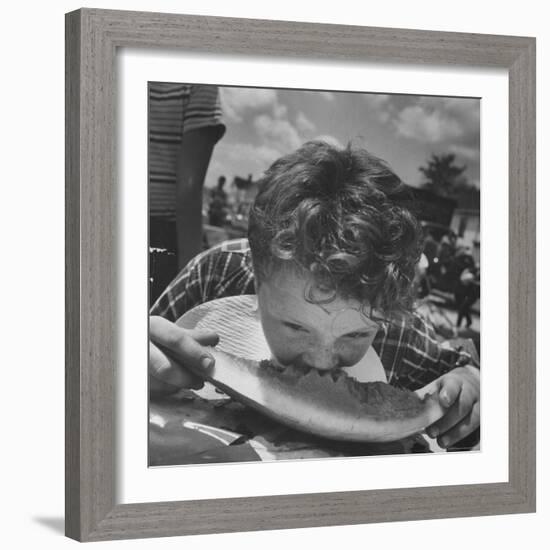 Watermelon Eating Contest-Joe Scherschel-Framed Photographic Print