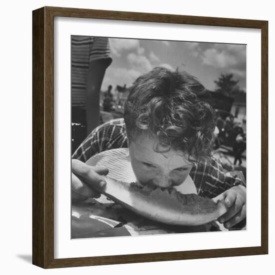 Watermelon Eating Contest-Joe Scherschel-Framed Photographic Print
