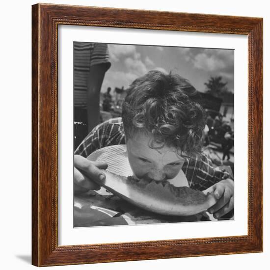 Watermelon Eating Contest-Joe Scherschel-Framed Photographic Print