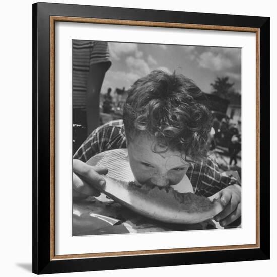 Watermelon Eating Contest-Joe Scherschel-Framed Photographic Print