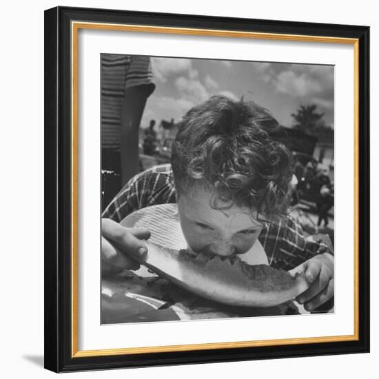 Watermelon Eating Contest-Joe Scherschel-Framed Photographic Print