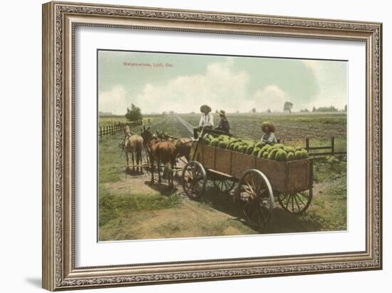 Watermelon in Cart, Lodi, California-null-Framed Art Print