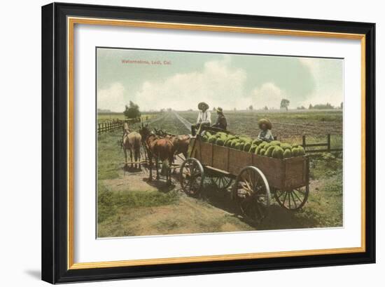 Watermelon in Cart, Lodi, California-null-Framed Art Print