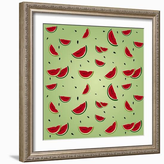 Watermelon Pattern-AnaMarques-Framed Art Print