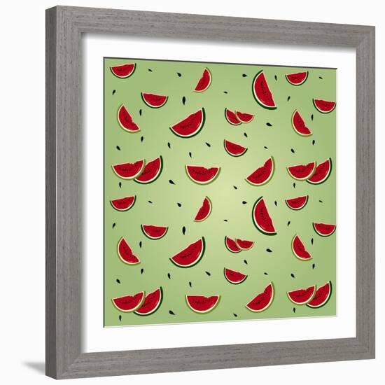 Watermelon Pattern-AnaMarques-Framed Art Print