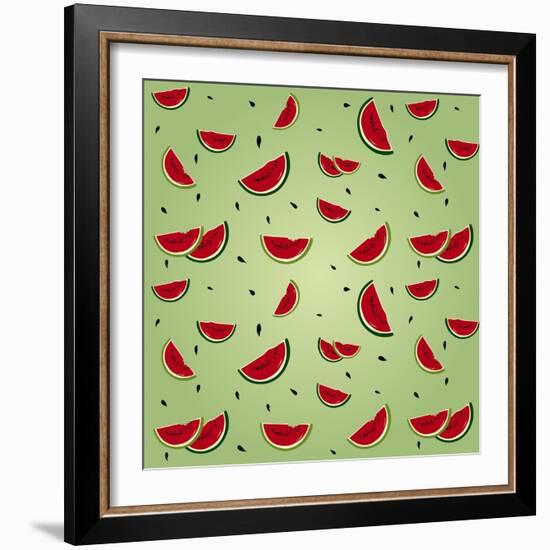 Watermelon Pattern-AnaMarques-Framed Art Print