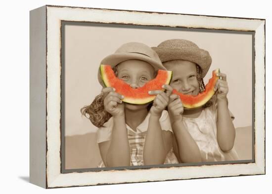 Watermelon Smiles-Betsy Cameron-Framed Stretched Canvas