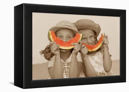 Watermelon Smiles-Betsy Cameron-Framed Stretched Canvas