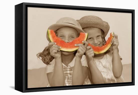 Watermelon Smiles-Betsy Cameron-Framed Stretched Canvas