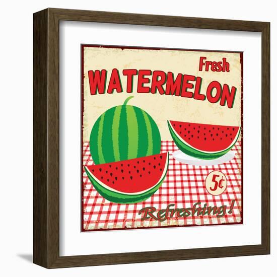 Watermelon Vintage Poster-radubalint-Framed Art Print