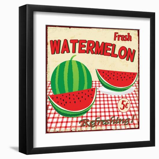 Watermelon Vintage Poster-radubalint-Framed Art Print