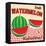 Watermelon Vintage Poster-radubalint-Framed Stretched Canvas