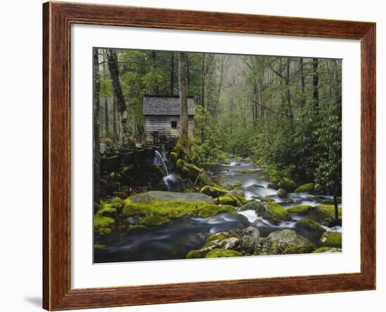 Watermill By Stream in Forest, Roaring Fork, Great Smoky Mountains National Park, Tennessee, USA-Adam Jones-Framed Photographic Print