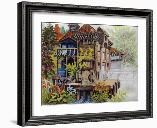 Watermill, C.1935-Louis Wain-Framed Giclee Print