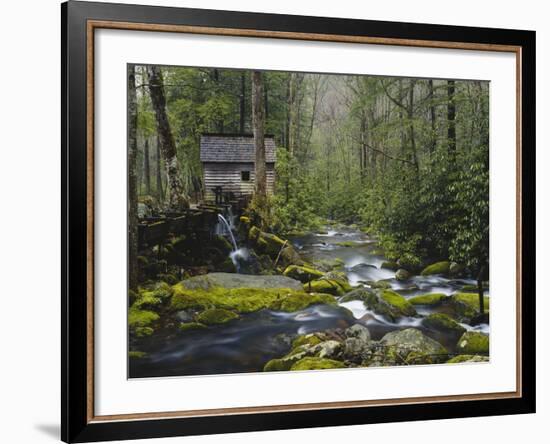 Watermill in Forest by Stream, Roaring Fork, Great Smoky Mountains National Park, Tennessee, USA-Adam Jones-Framed Photographic Print