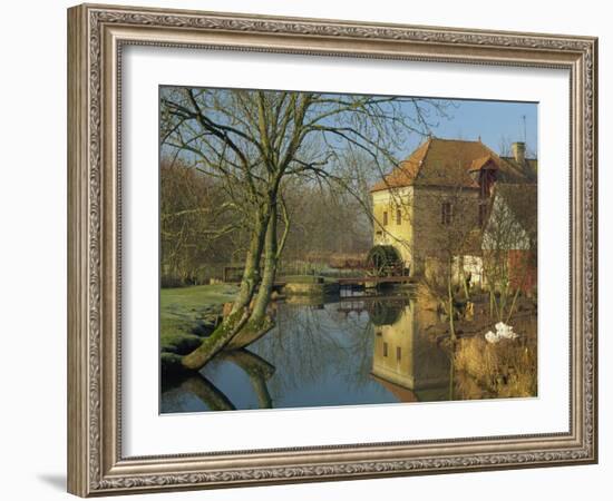 Watermill Reflected in Still Water, Near Montreuil, Crequois Valley, Nord Pas De Calais, France-Michael Busselle-Framed Photographic Print