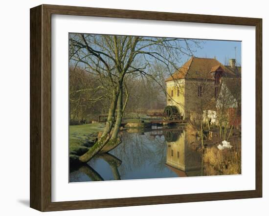 Watermill Reflected in Still Water, Near Montreuil, Crequois Valley, Nord Pas De Calais, France-Michael Busselle-Framed Photographic Print