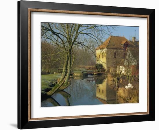 Watermill Reflected in Still Water, Near Montreuil, Crequois Valley, Nord Pas De Calais, France-Michael Busselle-Framed Photographic Print