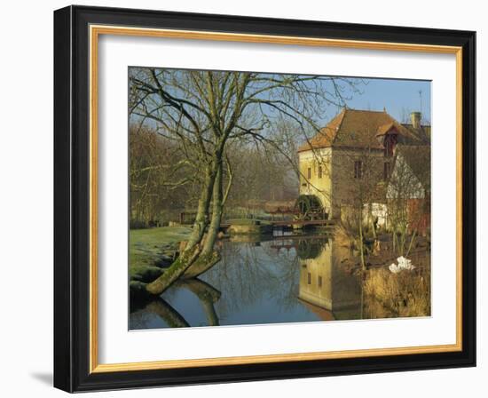 Watermill Reflected in Still Water, Near Montreuil, Crequois Valley, Nord Pas De Calais, France-Michael Busselle-Framed Photographic Print