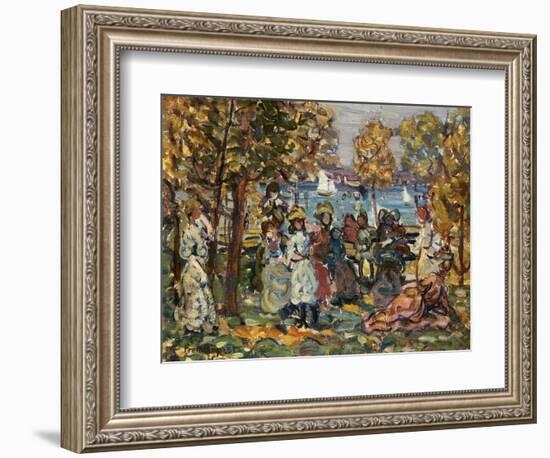 Waterside Park Scene by Maurice Brazil Prendergast-Geoffrey Clements-Framed Premium Giclee Print