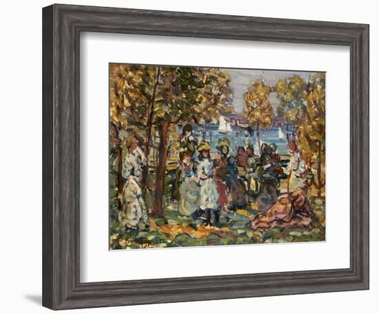 Waterside Park Scene by Maurice Brazil Prendergast-Geoffrey Clements-Framed Premium Giclee Print