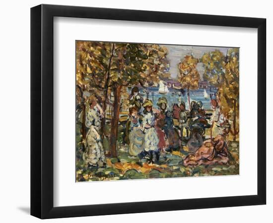 Waterside Park Scene by Maurice Brazil Prendergast-Geoffrey Clements-Framed Premium Giclee Print