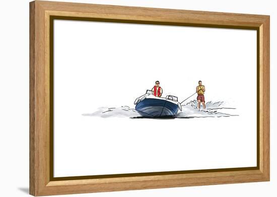 Waterskier - Icon-Lantern Press-Framed Stretched Canvas