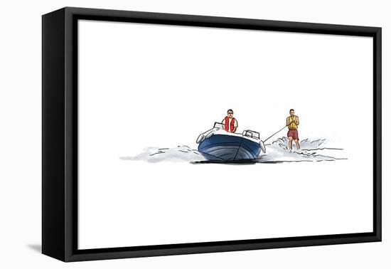 Waterskier - Icon-Lantern Press-Framed Stretched Canvas