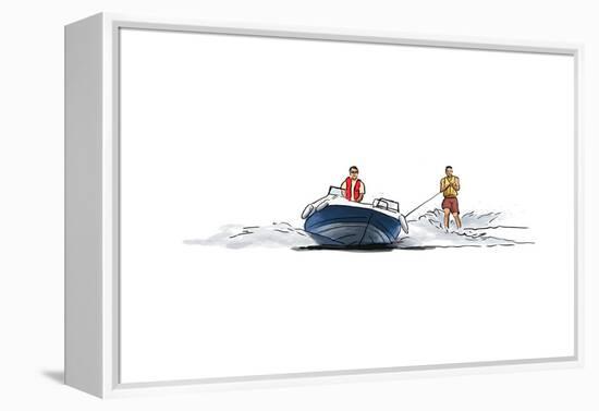 Waterskier - Icon-Lantern Press-Framed Stretched Canvas