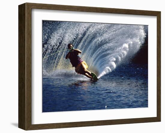 Waterskier with Water Spray-null-Framed Photographic Print