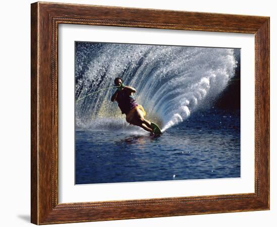 Waterskier with Water Spray-null-Framed Photographic Print