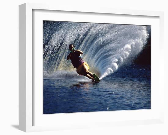 Waterskier with Water Spray-null-Framed Photographic Print