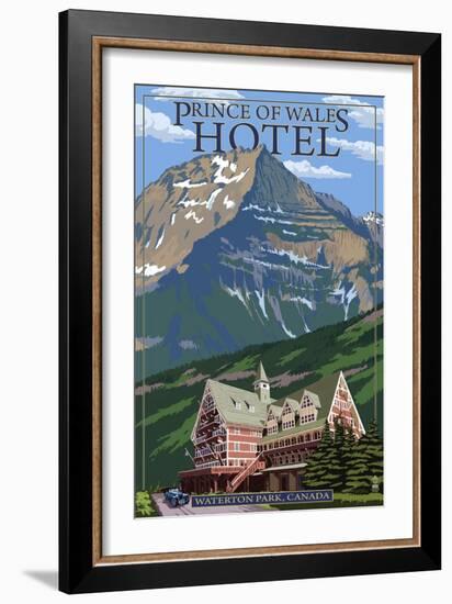 Waterton Lakes National Park, Canada - Prince of Wales Hotel-Lantern Press-Framed Art Print