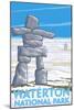 Waterton National Park, Canada - Inukshuk-Lantern Press-Mounted Art Print