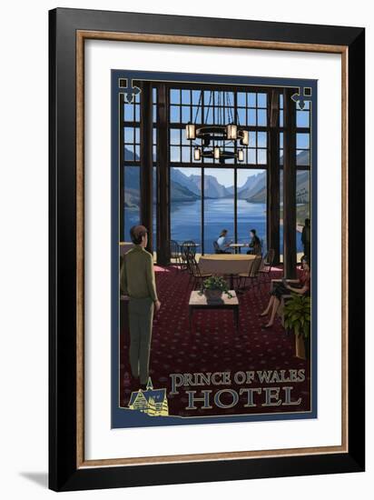 Waterton National Park - Prince of Wales Hotel Interior-Lantern Press-Framed Art Print