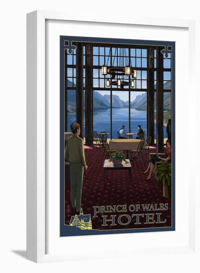 Waterton National Park - Prince of Wales Hotel Interior-Lantern Press-Framed Art Print