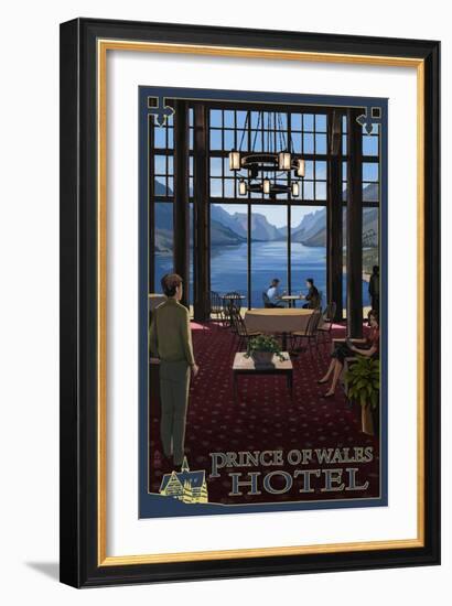 Waterton National Park - Prince of Wales Hotel Interior-Lantern Press-Framed Art Print