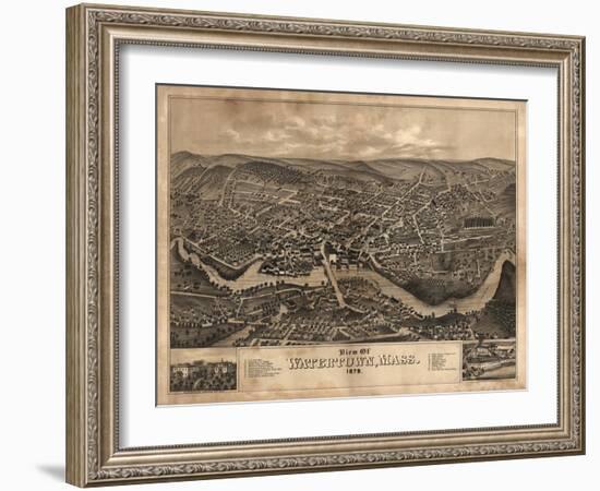 Watertown, Massachusetts - Panoramic Map-Lantern Press-Framed Art Print