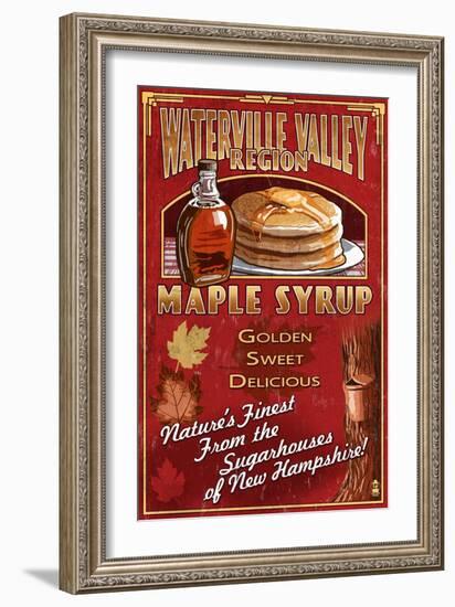 Waterville Valley Region, New Hampshire - Maple Syrup Sign-Lantern Press-Framed Premium Giclee Print