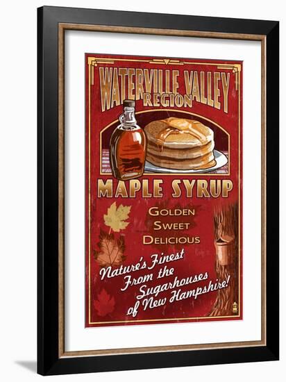 Waterville Valley Region, New Hampshire - Maple Syrup Sign-Lantern Press-Framed Premium Giclee Print