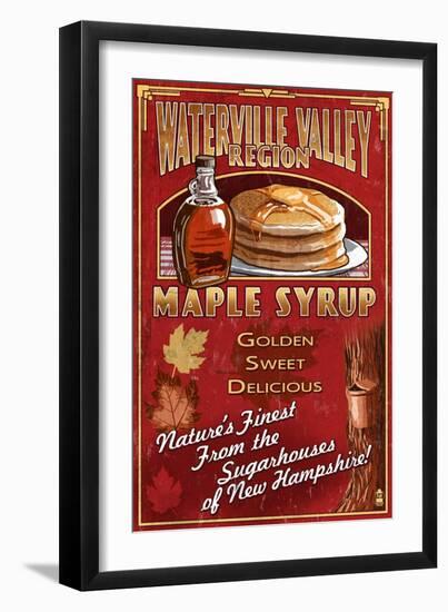 Waterville Valley Region, New Hampshire - Maple Syrup Sign-Lantern Press-Framed Premium Giclee Print