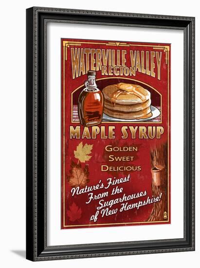 Waterville Valley Region, New Hampshire - Maple Syrup Sign-Lantern Press-Framed Premium Giclee Print