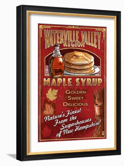 Waterville Valley Region, New Hampshire - Maple Syrup Sign-Lantern Press-Framed Premium Giclee Print