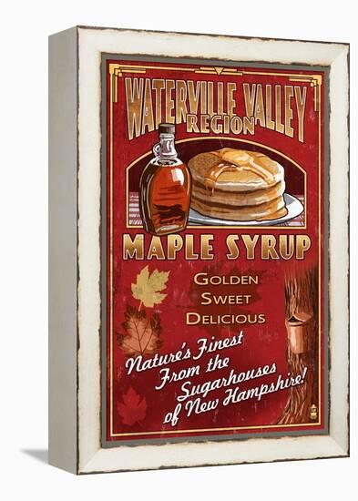 Waterville Valley Region, New Hampshire - Maple Syrup Sign-Lantern Press-Framed Stretched Canvas