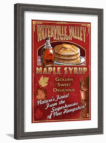 Waterville Valley Region, New Hampshire - Maple Syrup Sign-Lantern Press-Framed Art Print