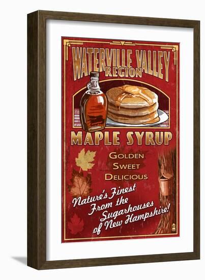 Waterville Valley Region, New Hampshire - Maple Syrup Sign-Lantern Press-Framed Art Print