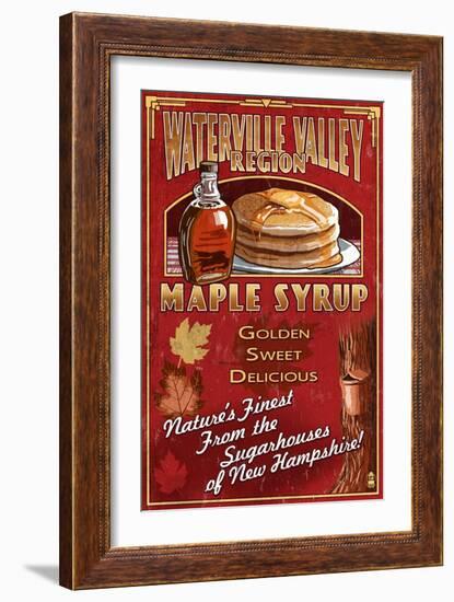 Waterville Valley Region, New Hampshire - Maple Syrup Sign-Lantern Press-Framed Art Print