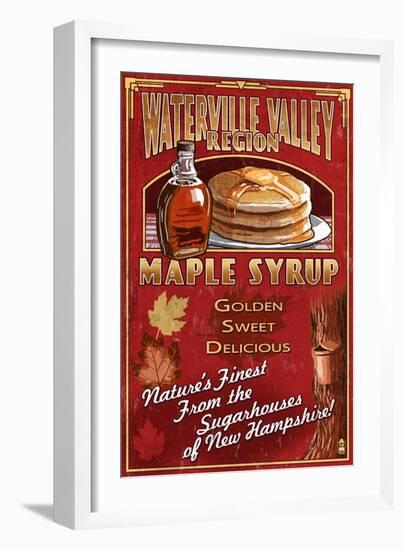 Waterville Valley Region, New Hampshire - Maple Syrup Sign-Lantern Press-Framed Art Print