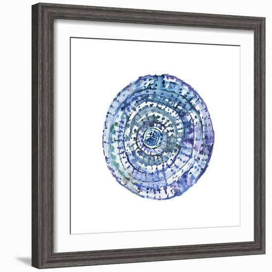 Watery Blue Mandala 1-Lora Gold-Framed Art Print