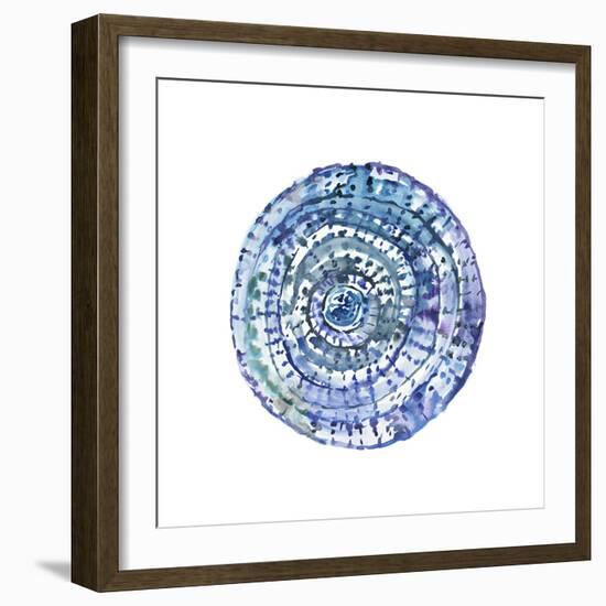 Watery Blue Mandala 1-Lora Gold-Framed Art Print